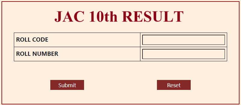 JAC Class 10 Result