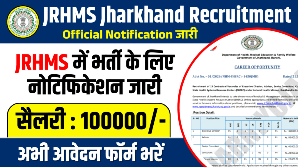 JRHMS Recruitment 2026